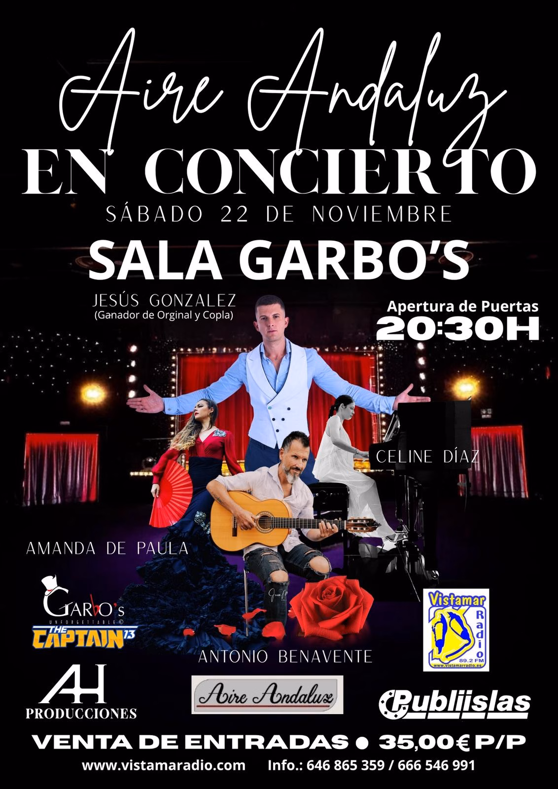 Concierto - Aire Andaluz con Jesús González y Antonio Benavente en Sala Garbo's, San Bartolomé de Tirajana, Gran Canaria.