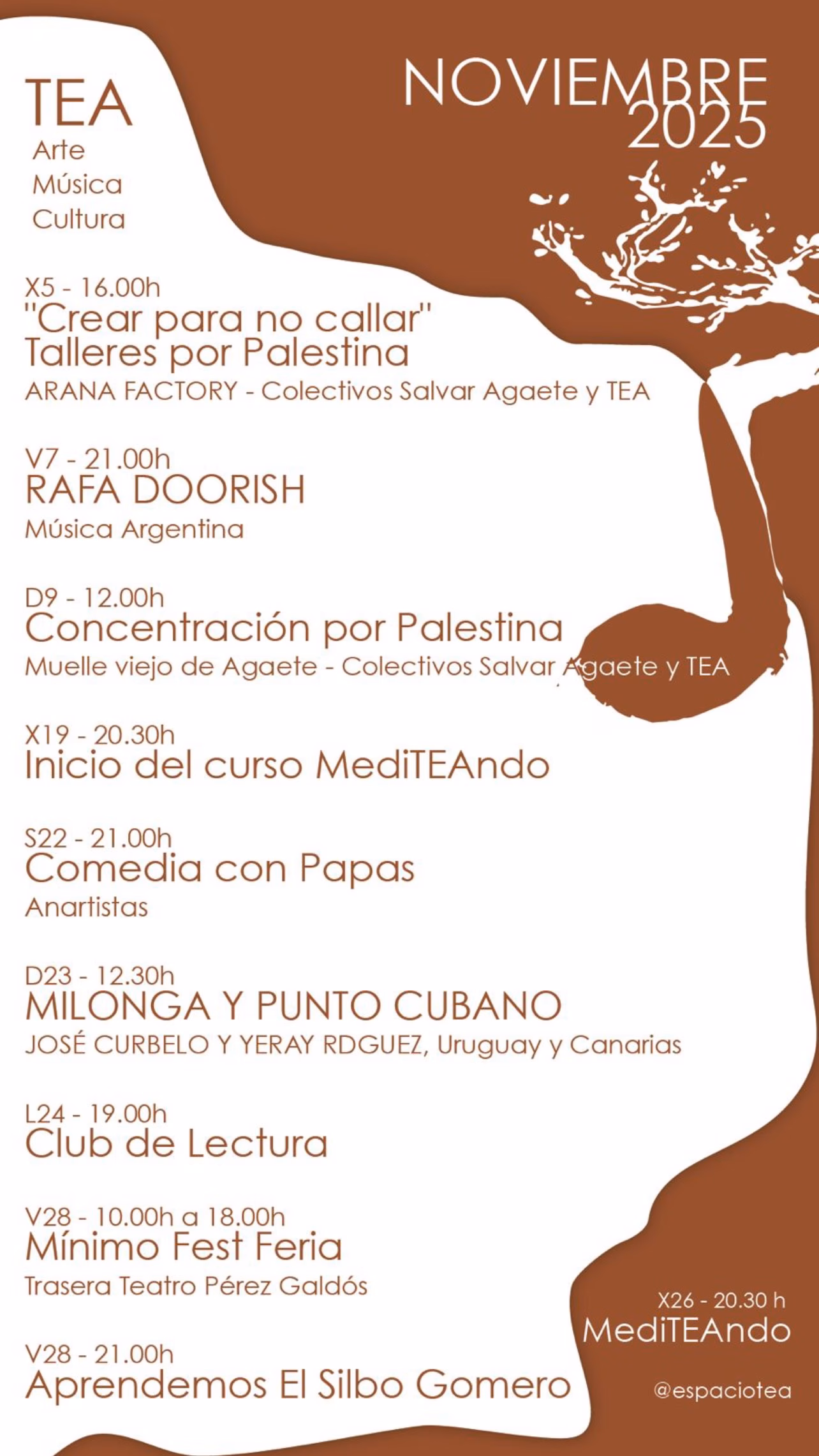 Programa Espacio TEA Agaete Noviembre