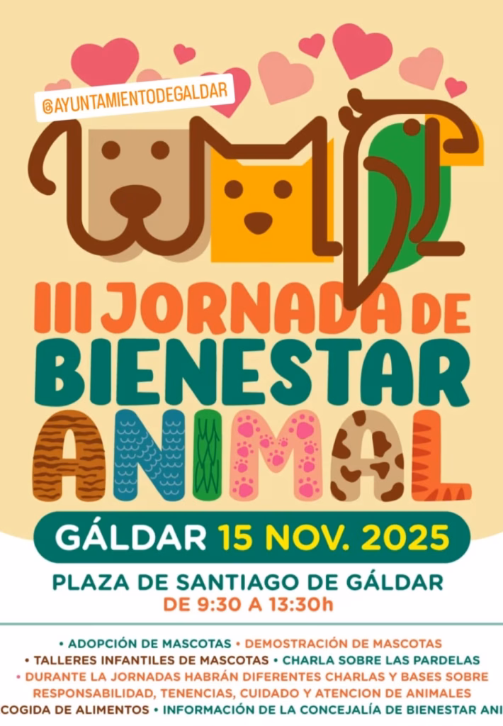 III Jornada de Bienestar Animal en la Plaza de Santiago de Gáldar, Gran Canaria.