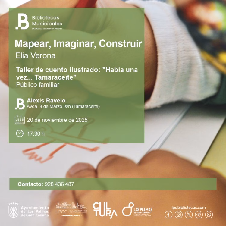 Taller "Había una vez.. en Tamaraceite" en la Biblioteca Alexis Ravelo, Tamaraceite, Las Palmas de Gran Canaria.