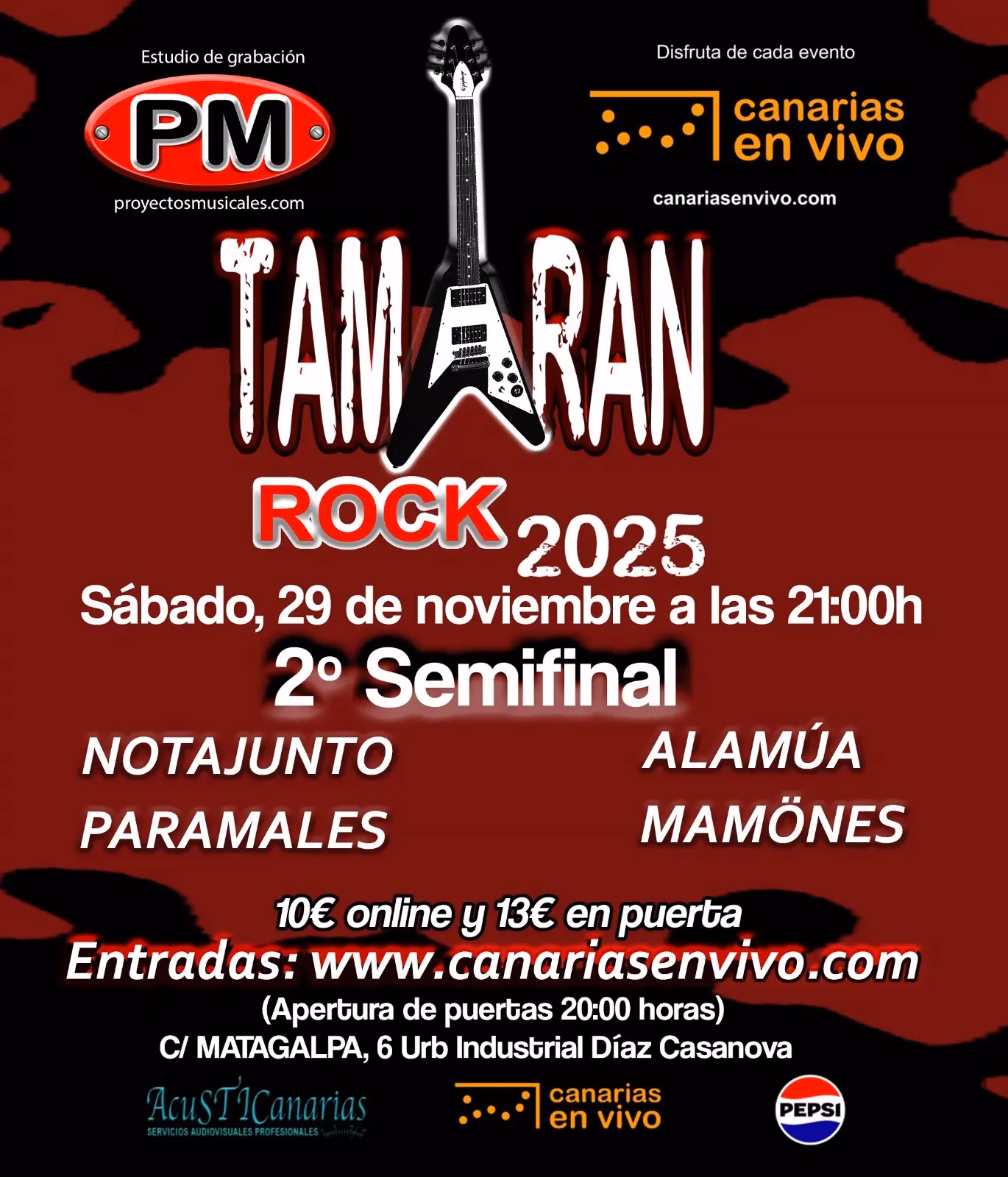 Festival "Tamaran Rock", 2ª Semifinal de la Batalla de Bandas en la Sala Canarias en Vivo, Las Palmas de Gran Canaria.