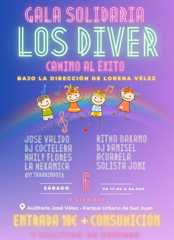 Gala Solidaria "Los Diver, camino al éxito" en el Auditorio Parque San Juan, Telde, Gran Canaria.