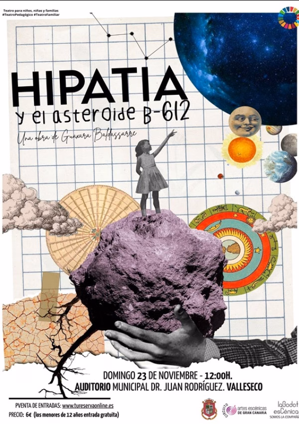 Obra de Teatro Familiar "Hipatia y el asteroide B-612" en el Auditorio de Valleseco Dr. Juan Rodríguez, Valleseco, Gran Canaria.