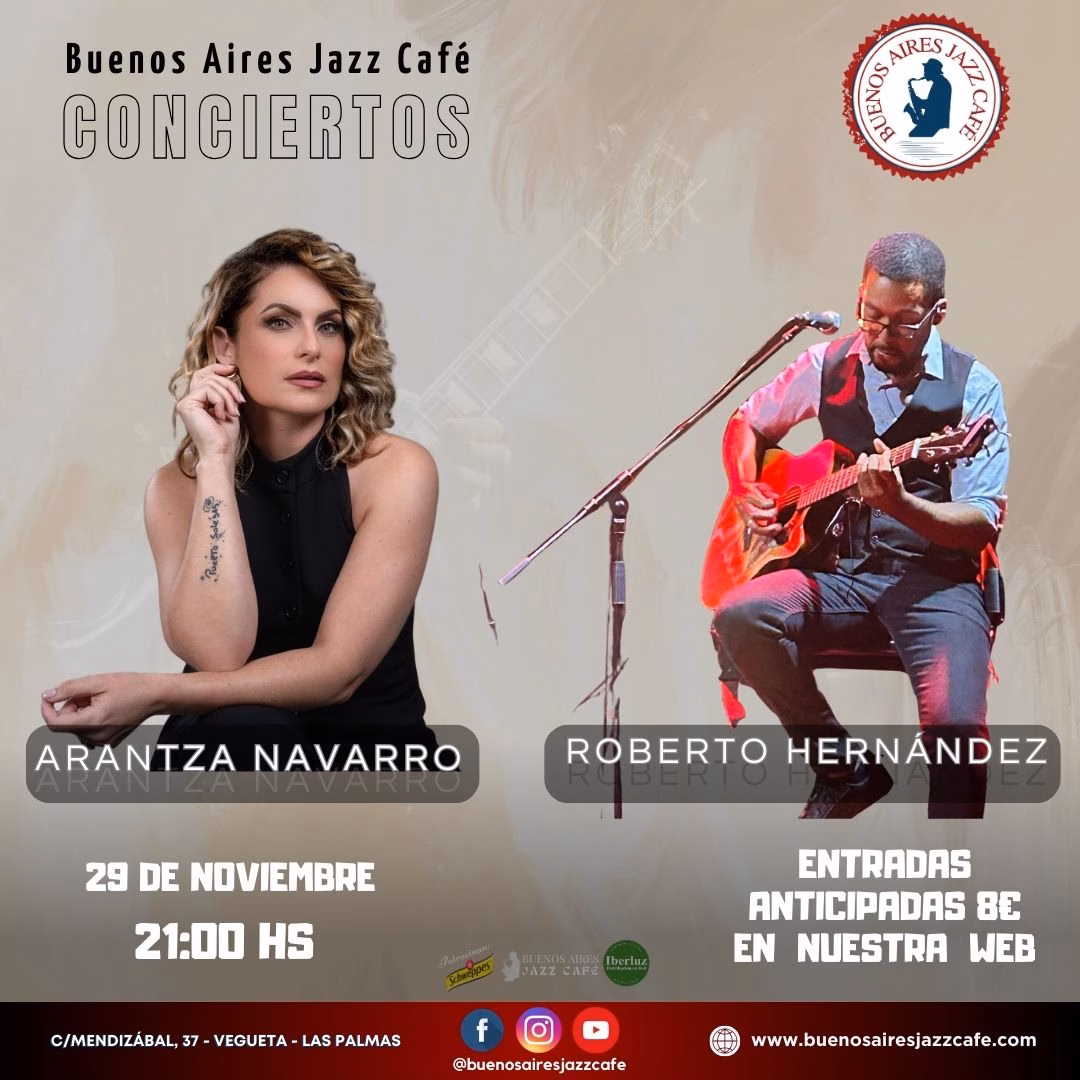 Concierto Baires – Arantza Navarro & Roberto Hernández Aires Jazz Café, Las Palmas de Gran Canaria.