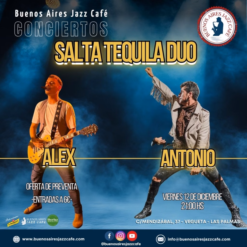 Concierto Baires - Salta Tequila Duo en Buenos Aires Jazz Café, Las Palmas de Gran Canaria.