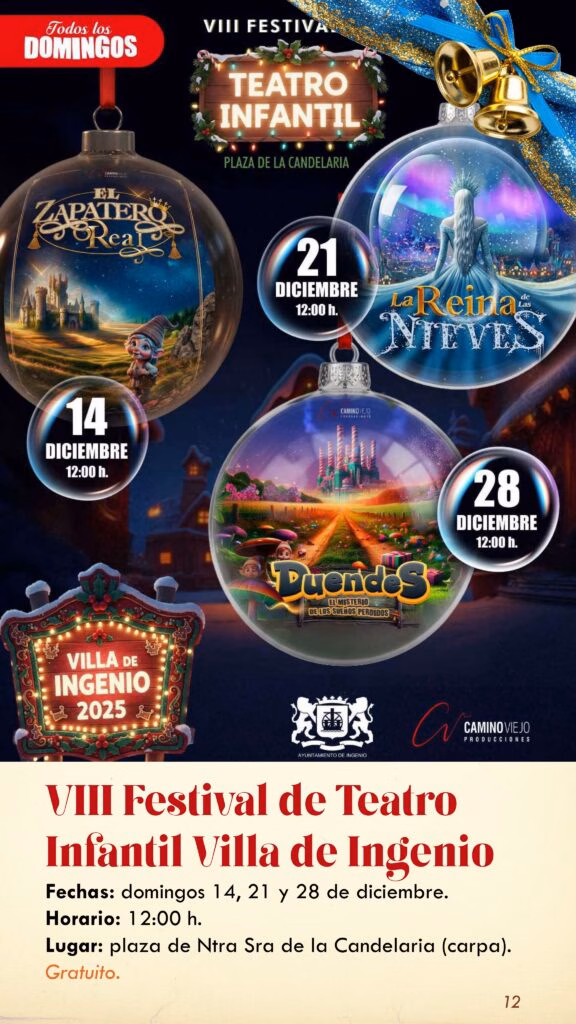 VIII Festival de Teatro Infantil Villa de Ingenio en la Plaza de Ntra Sra. de la Candelaria, Ingenio, Gran Canaria.