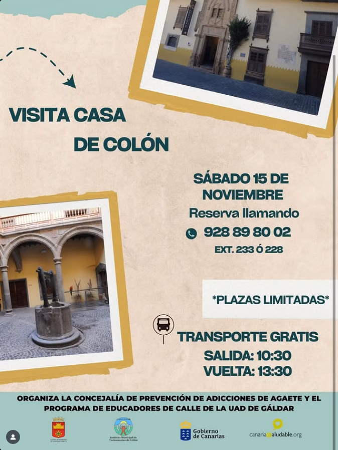 Visita Guiada a la Casa de Colón desde Agaete, Gran Canaria.