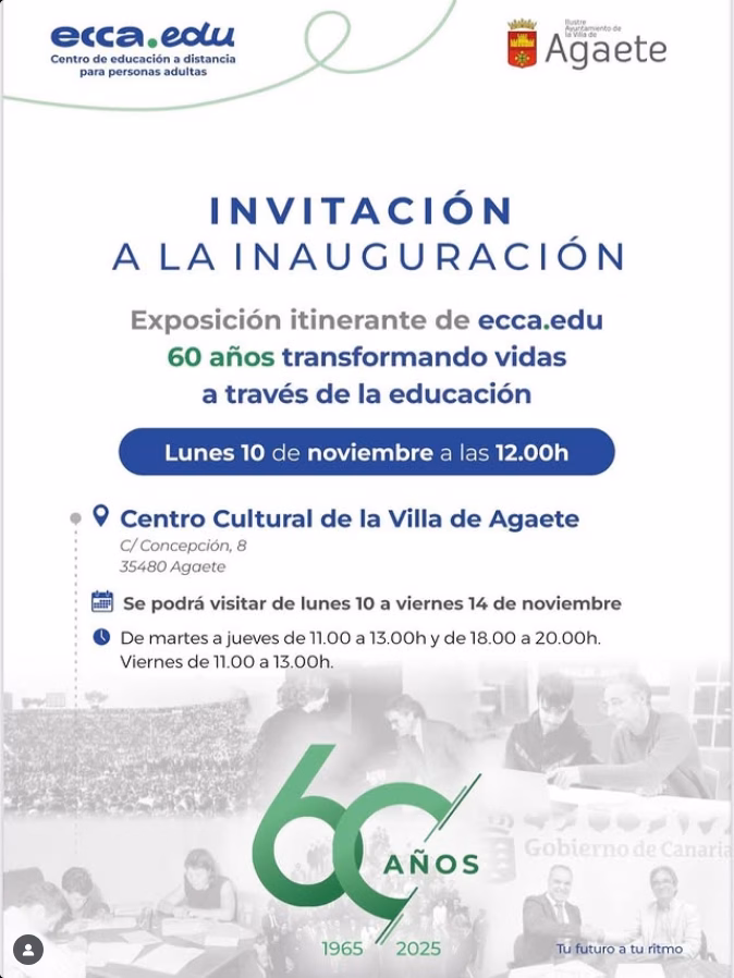 Inauguración de la Exposición itinerante de ecca.edu en el Centro Cultural de la Villa de Agaete, Gran Canaria.
