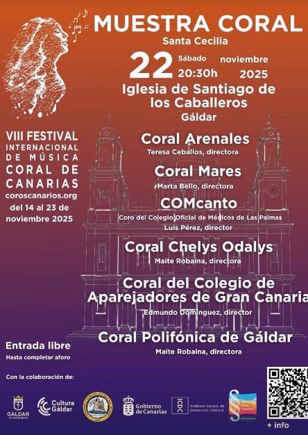 Música - Muestra coral Santa Cecilia en la Iglesia de Santiago de los Caballeros de Gáldar, Gran Canaria.