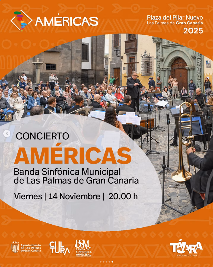 Concierto "Américas" de la Banda Sinfónica Municipal en la Plaza del Pilar Nuevo, Las Palmas de Gran Canaria.
