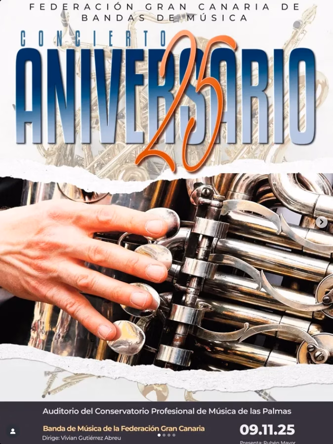 Concierto 25º aniversario Federación de Bandas de Música en el Conservatorio Superior de Música de Canarias, Las Palmas de Gran Canaria.