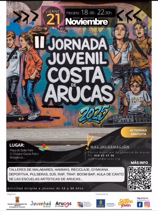 II Jornada Juvenil Costa de Arucas en el Skate Park de Bañaderos, Arucas, Gran Canaria.