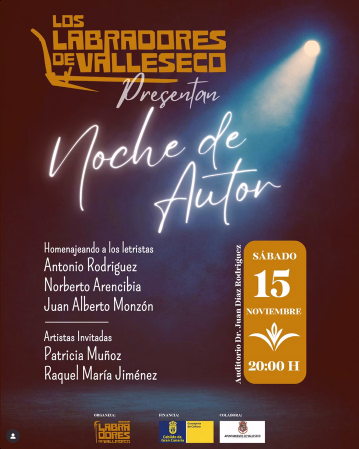 Concierto "Noche de Autor" de Los Labradores de Valleseco en el Auditorio de Valleseco, Gran Canaria.