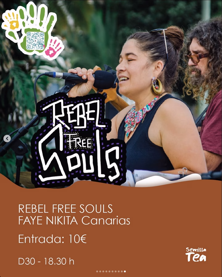 Concierto de Rebel Free Souls con Faye Nikita en el Espacio Tea de Agaete, Gran Canaria.