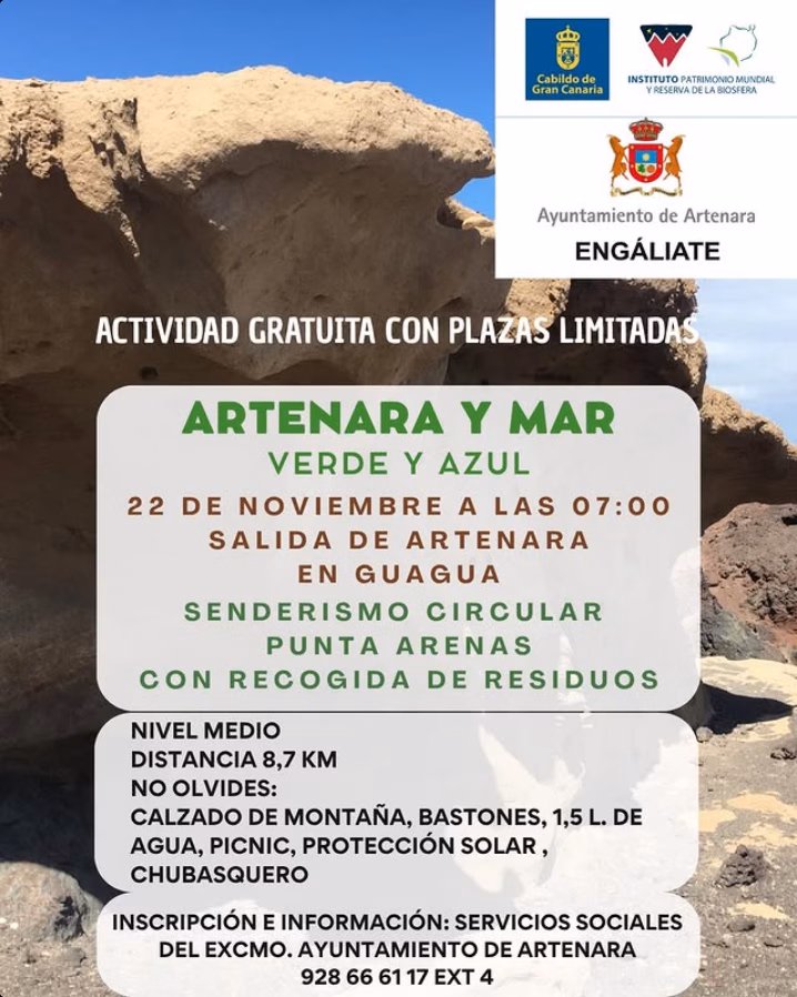 Senderismo - Punta Arenas con Recogida de Residuos, Gran Canaria.