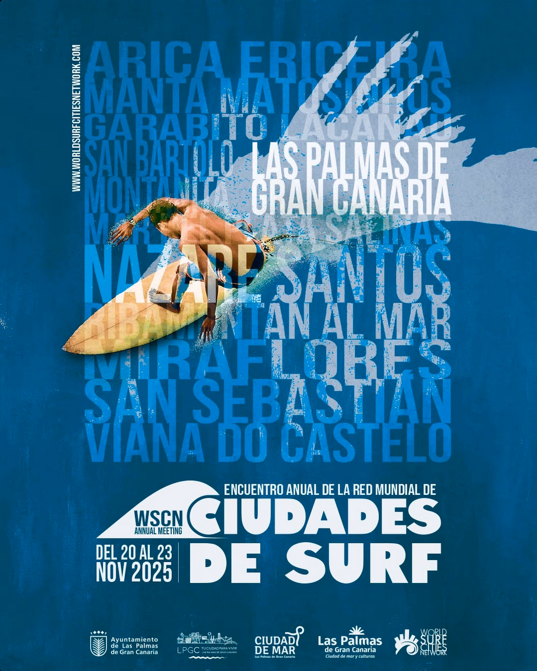Congreso - Ciudades del Surf, asamblea anual de la Red Mundial de Ciudades de Surf en el Hotel Cristina y otras ubicaciones de Las Palmas de Gran Canaria.