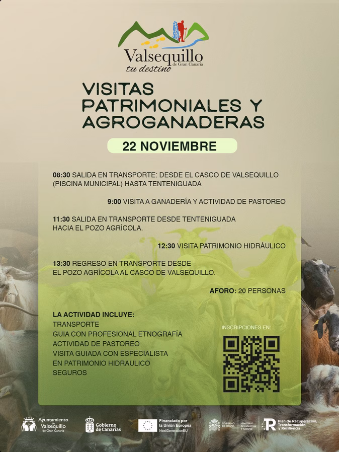 Visitas patrimoniales y agroganaderas en Valsequillo, Gran Canaria.