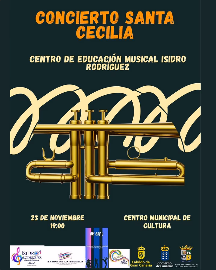Concierto de Santa Cecilia en el Centro de Educación Musical Isidro Rodríguez de La Aldea de San Nicolás, Gran Canaria.