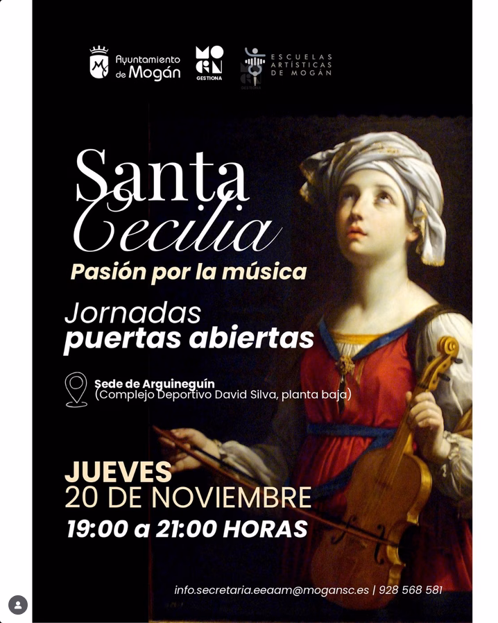 Jornada de Puertas Abiertas de las Escuelas Artísticas Mogán por el día de Santa Cecilia en la sede de Arguineguín, Complejo Deportivo David Silva, Mogán, Gran Canaria.
