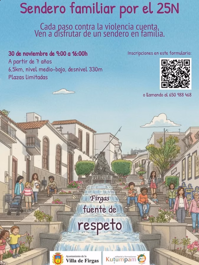 Senderismo - Sendero familiar por el 25N, organizado por el Ayuntamiento de Firgas, Gran Canaria.