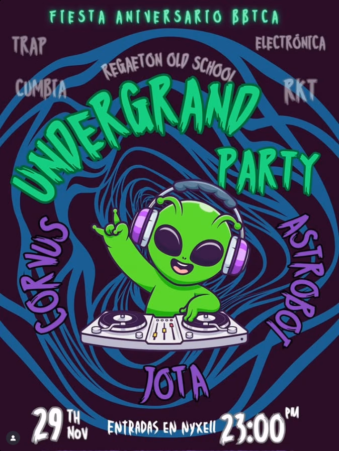 Fiesta - Aniversario BBTCA "Underground Party" en la discoteca La Biblioteca de Vegueta, Las Palmas.