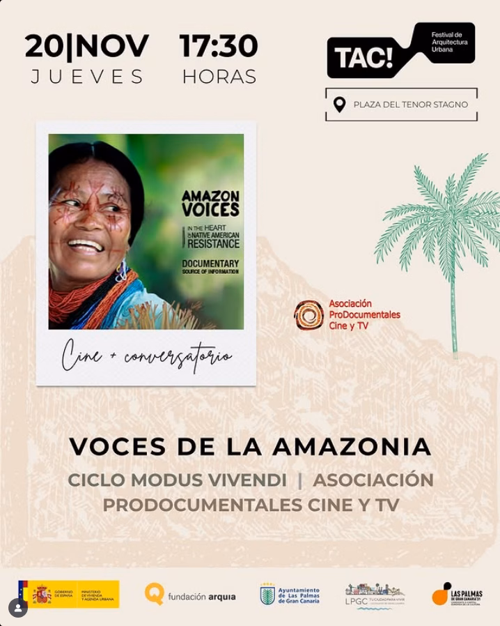 Cine + conversatorio - "Voces de la Amazonia" dentro del Festival TAC!2025 en la Plaza de Stagno, Las Palmas de Gran Canaria.