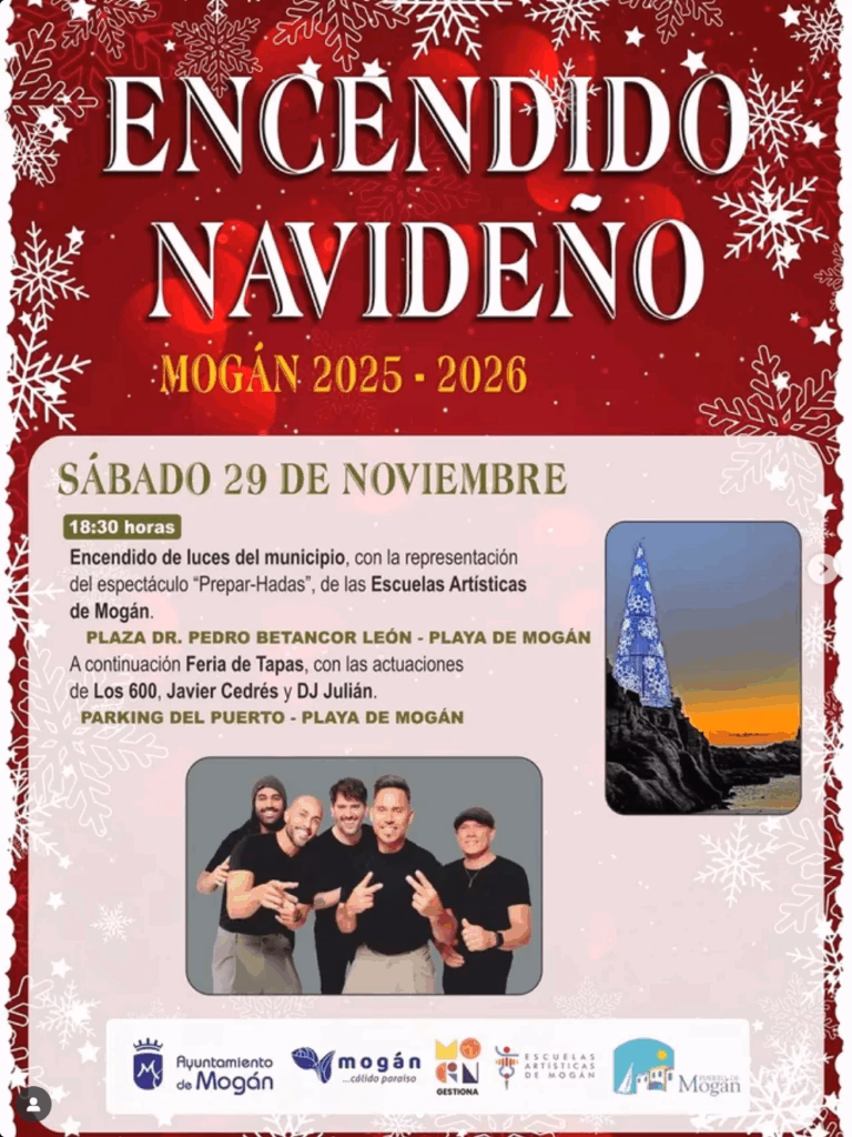 Encendido Navideño en Playa Mogán, Gran Canaria.