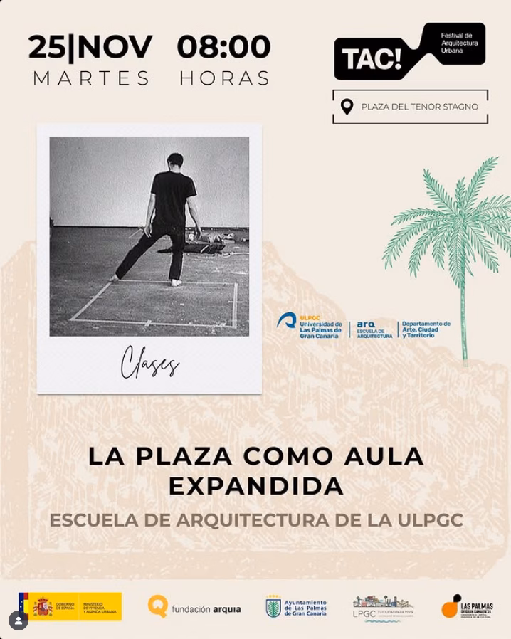 Taller "La plaza como aula expandida" dentro del Festival TAC!2025 en la Plaza de Stagno, Las Palmas de Gran Canaria.