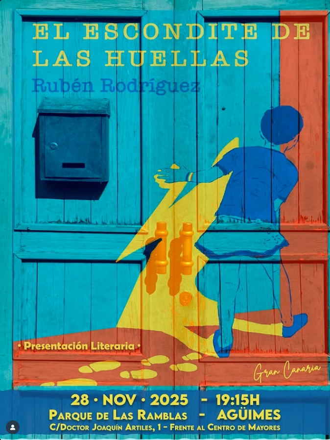Presentación literaria "El Escondite de las Huellas" en el Parque de Las Ramblas, Agüimes, Gran Canaria.