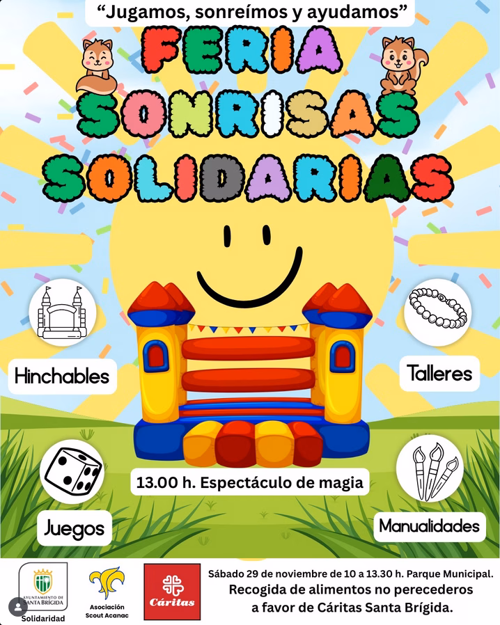 Feria Sonrisas Solidarias en el Parque Municipal de Santa Brígida, Gran Canaria.