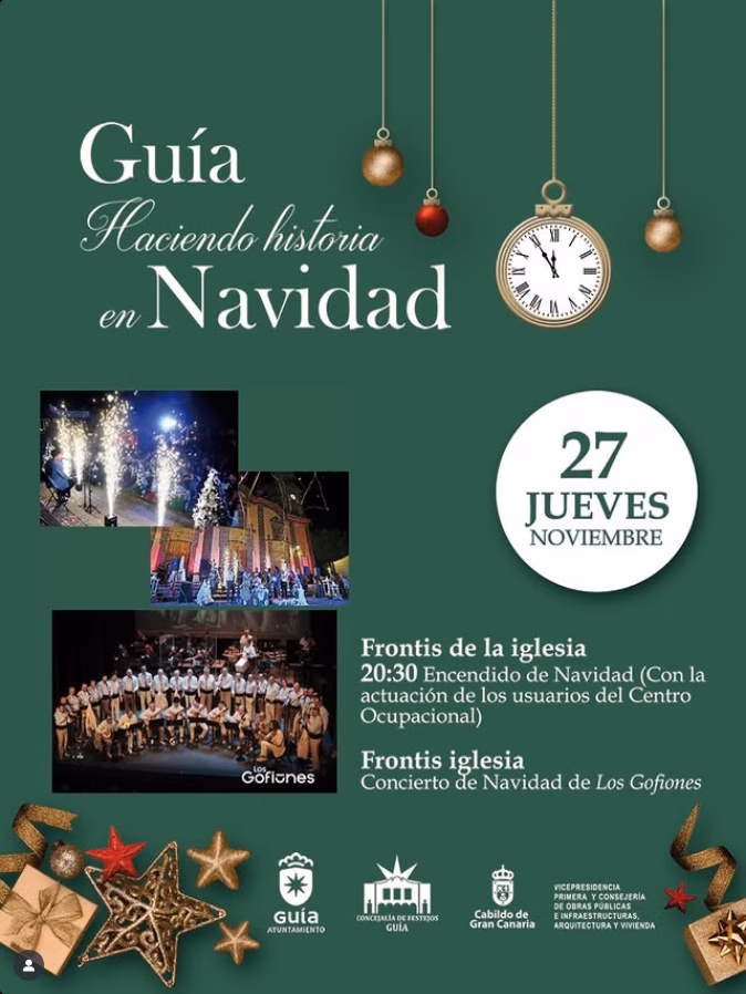 Encendido Navideño en Guía, Gran Canaria.