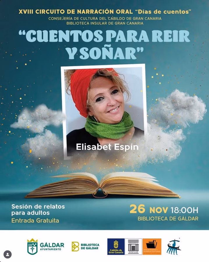 Narración para adultos "Cuentos para soñar" en la Biblioteca Municipal de Gáldar, Gran Canaria.