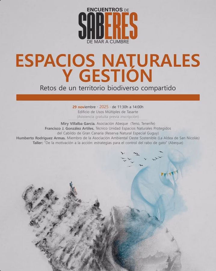 Charla - "Encuentros de Saberes: de mar a cumbre" en el Edificio de Usos Múltiples de Tasarte, La Aldea, Gran Canaria.
