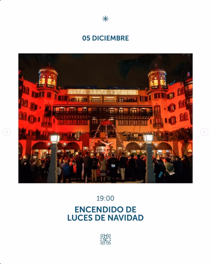 Encendido del Alumbrado Navideño del Hotel Santa Catalina de Las Palmas de Gran Canaria.