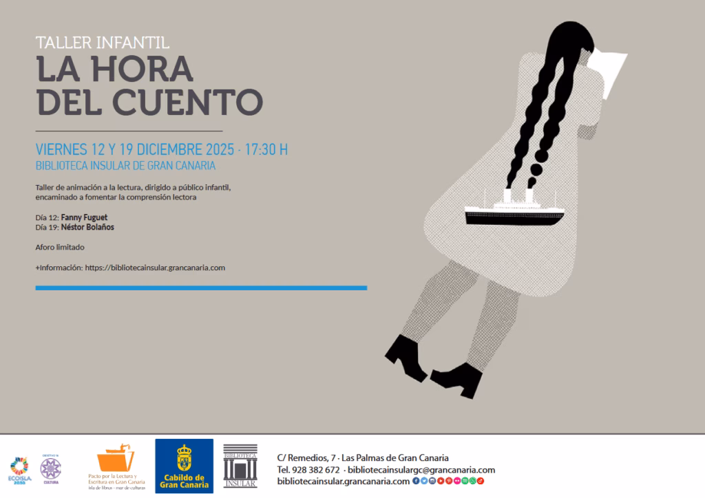 Taller 'La Hora del Cuento' con Fanny Fuguet en la Biblioteca Insular de Gran Canaria, Las Palmas de Gran Canaria.