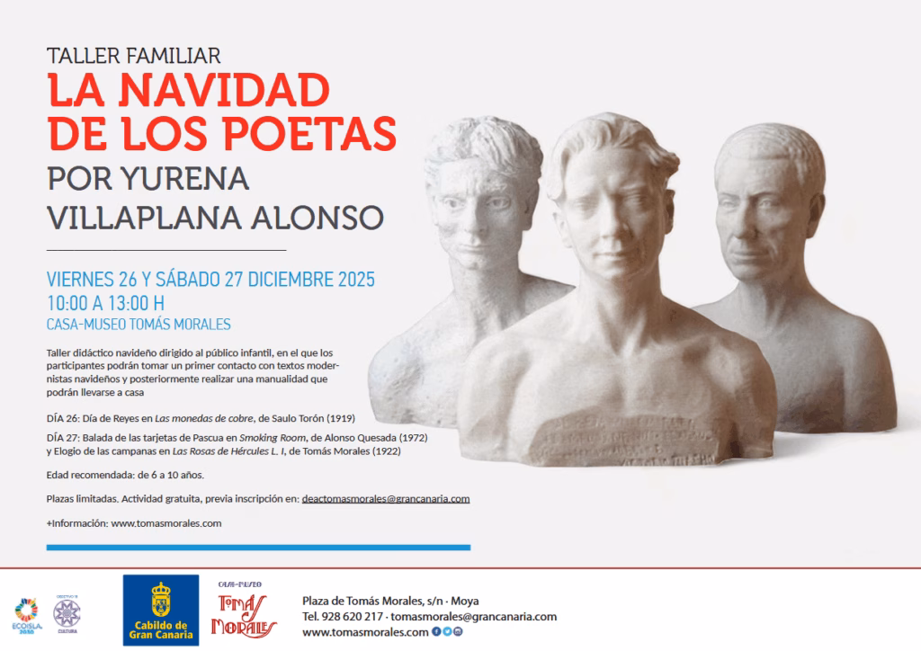 Taller 'La Navidad de los Poetas' en la Casa-Museo Tomás Morales, Moya, Gran Canaria.