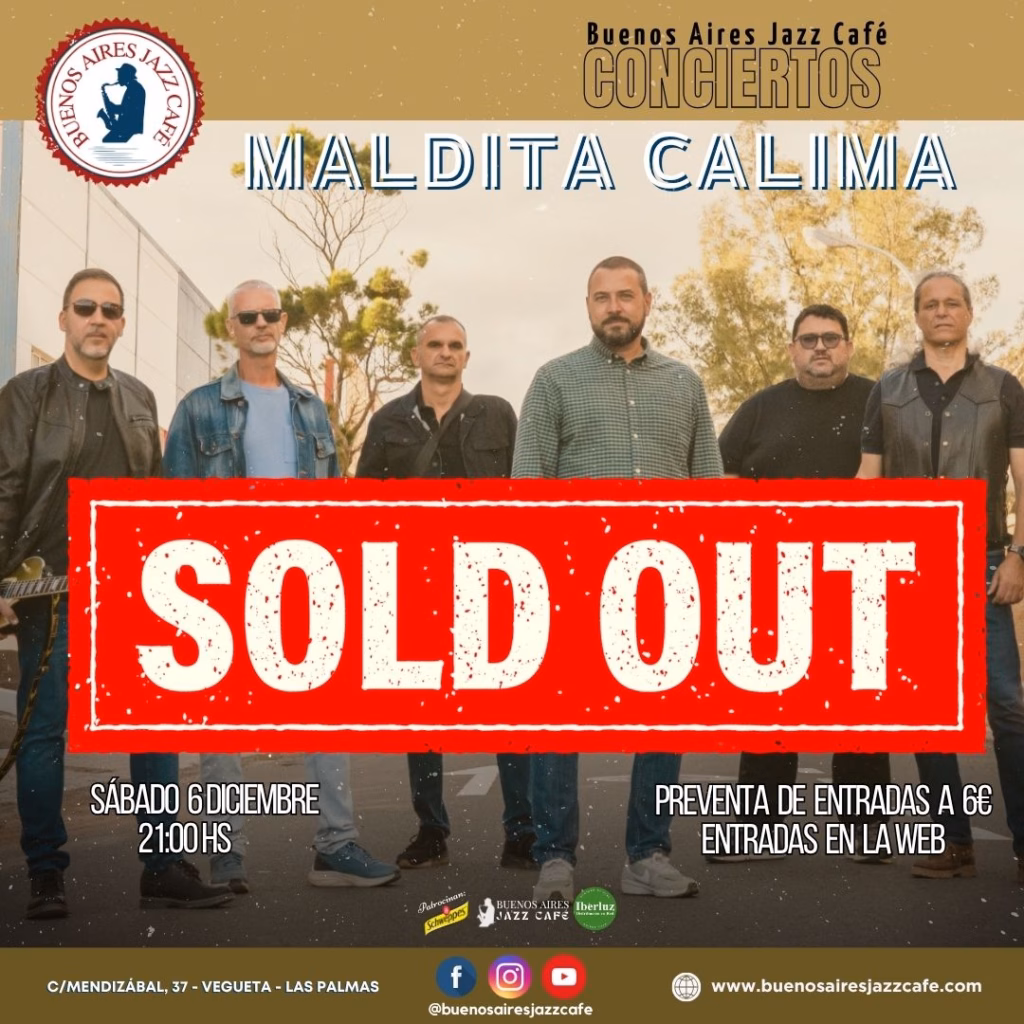 Concierto Baires – Maldita Calima en Buenos Aires Jazz Café, Las Palmas de Gran Canaria.