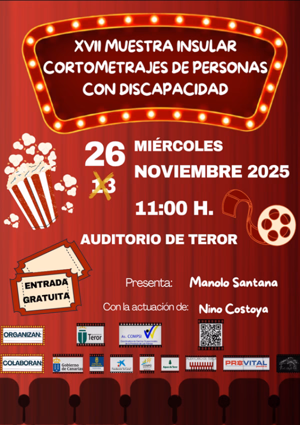 Cine - XVIII Muestra insular de cortometrajes de personas con discapacidad en el Auditorio de Teror, Gran Canaria.