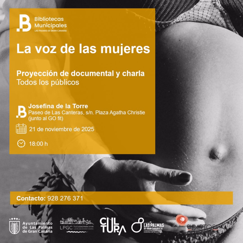 Documental y charla-debate "La voz de las mujeres" en la Biblioteca Josefina de la Torre, Las Palmas de Gran Canaria.