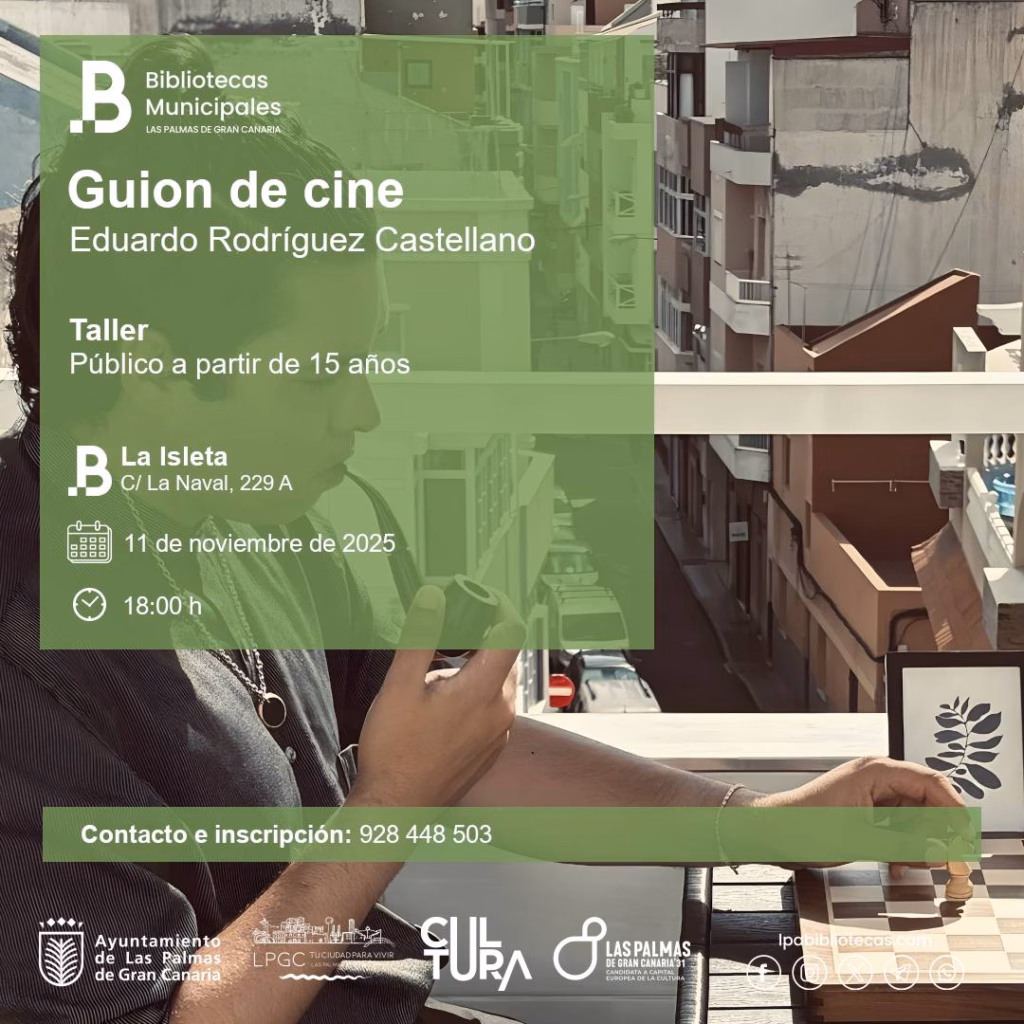 Taller "Guión de cine" en la Biblioteca de La Isleta, Las Palmas de Gran Canaria.