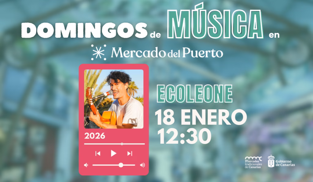 Concierto de Ecoleone en los Domingos de Música del Mercado del Puerto, Las Palmas de Gran Canaria.