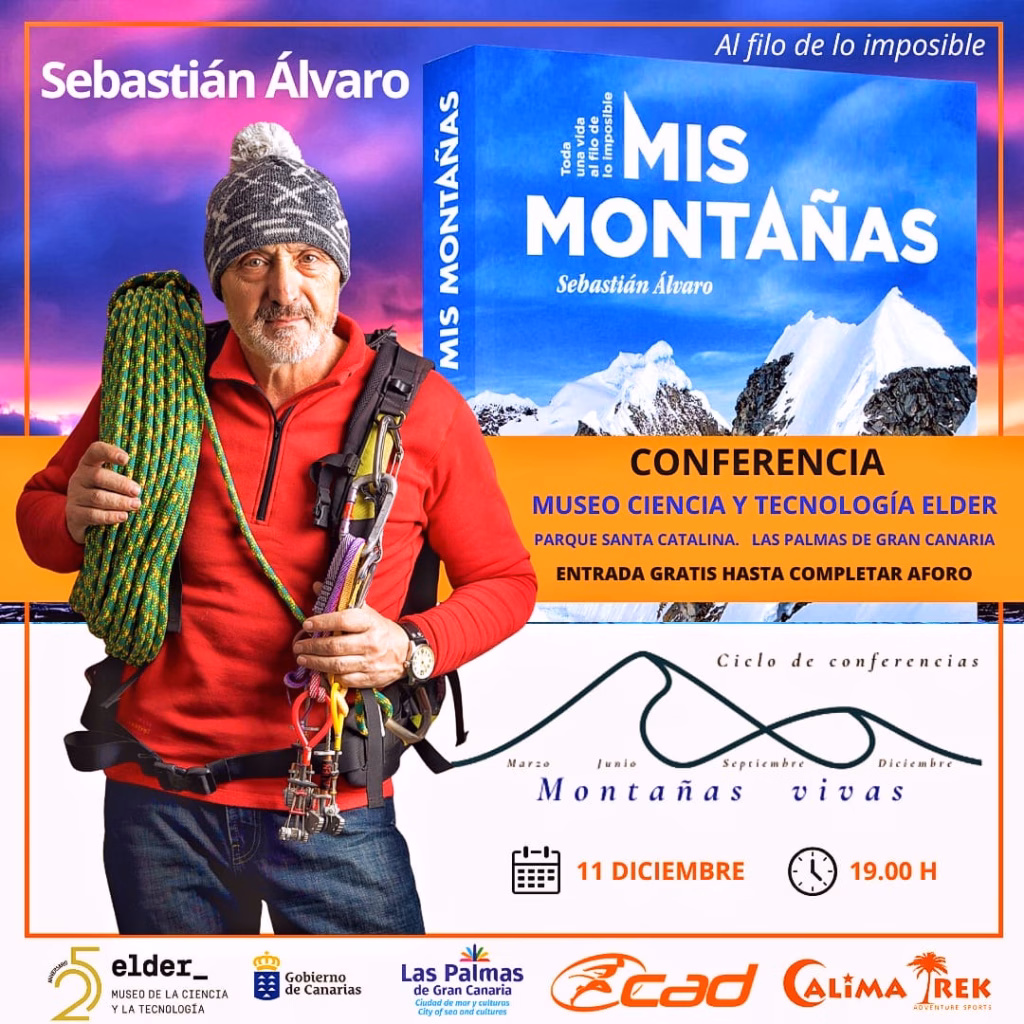 Charla con Sebastián Álvaro del ciclo Montañas Vivas en el Museo Elder de Las Palmas de Gran Canaria.