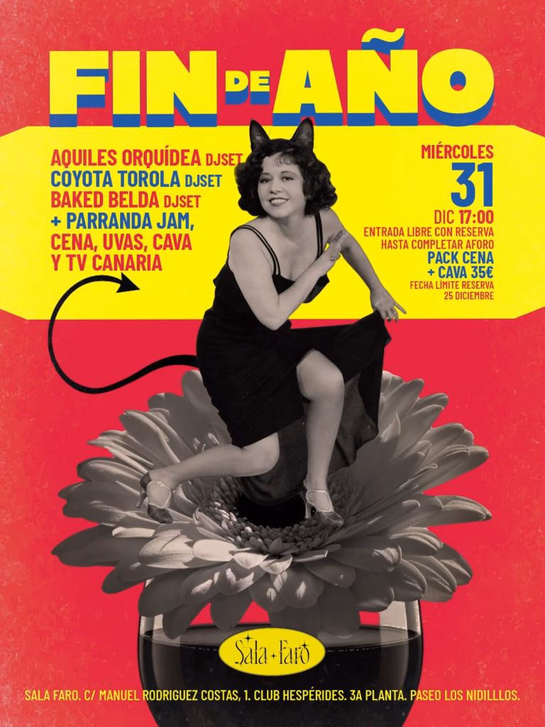 Fiesta de Fin de Año en Sala Faro, Las Palmas de Gran Canaria.