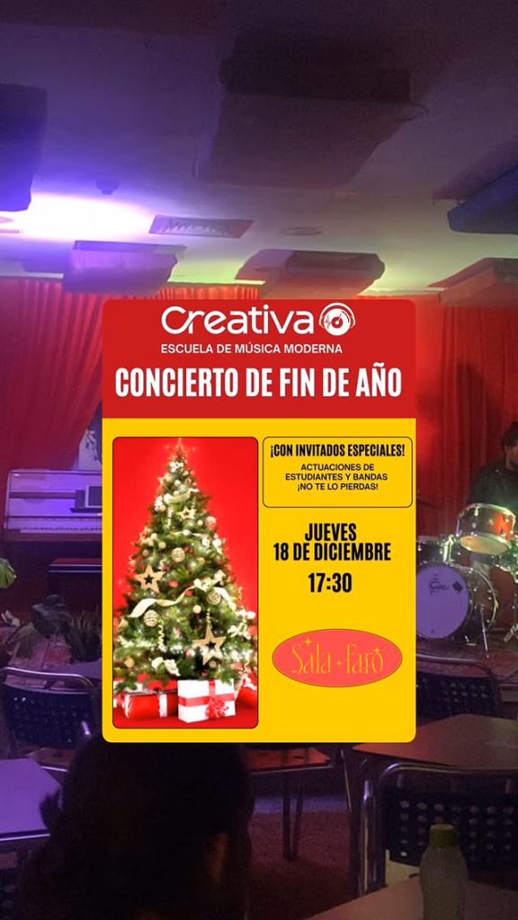 Concierto de Fin de Año de la Escuela de música moderna "Creativa" en Sala Faro, Las Palmas de Gran Canaria.