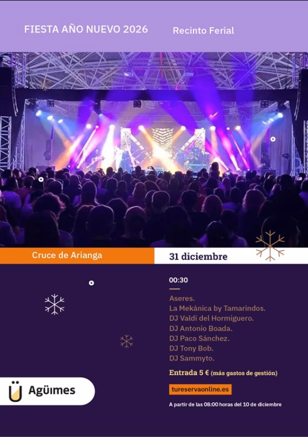 Fiesta de Año Nuevo 2026 en el Recinto Ferial de Agüimes.