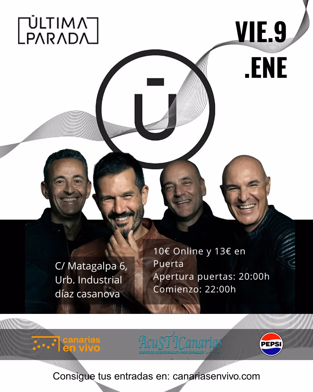 Concierto de Última Parada en la sala Canarias en Vivo, Las Palmas de Gran Canaria