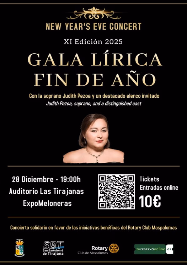 XI Gala Lírica de Fin de Año en el Auditorio Las Tirajanas, ExpoMeloneras, San Bartolomé de Tirajana, Gran Canaria.