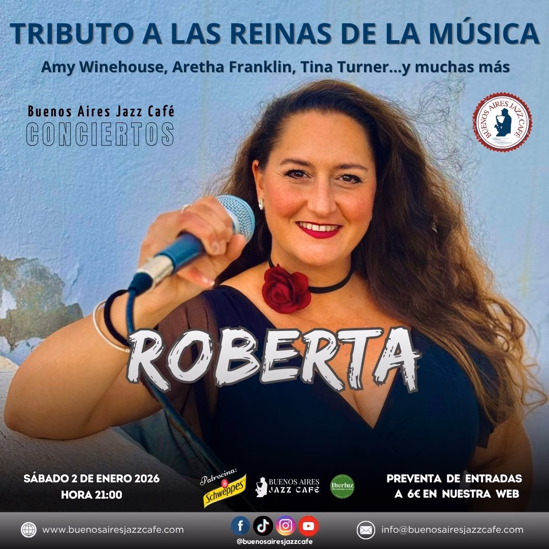 Concierto Baires - Roberta "Tributo a las Reinas de la Música" en Buenos Aires Jazz Café, Las Palmas de Gran Canaria.
