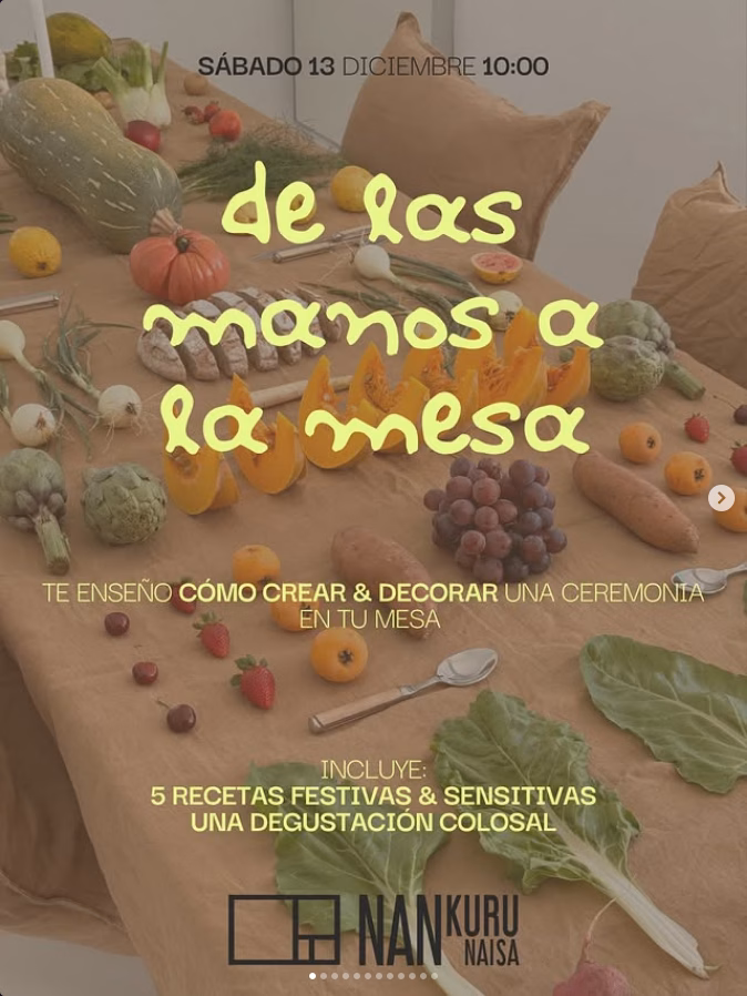 Taller "De las manos a la mesa" en Nankurunaisa The Store, Las Palmas de Gran Canaria.
