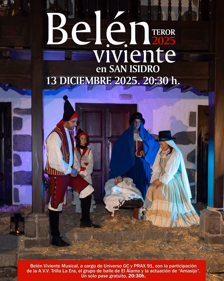 RECREACIÓN DE “UN BELÉN VIVIENTE CANARIO”. 20:30 h. Barrio de San Isidro.